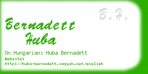 bernadett huba business card